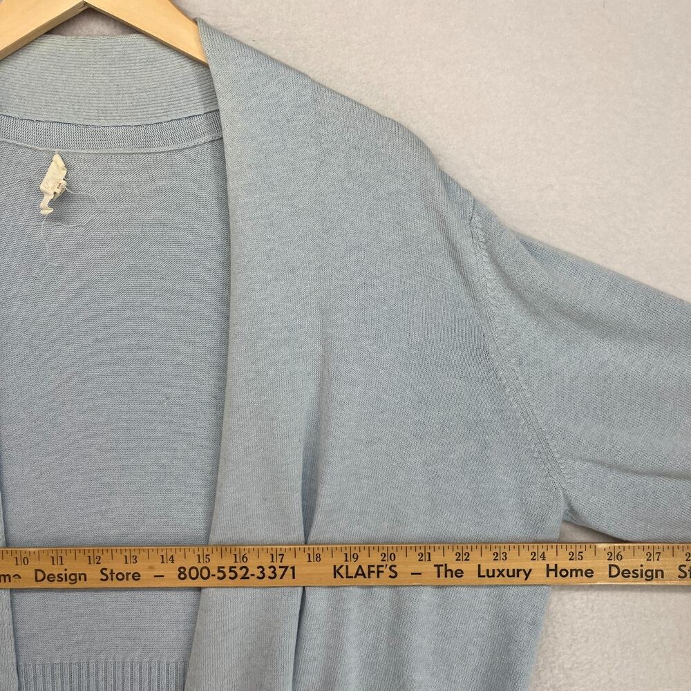 EILEEN FISHER Cardigan XL Cotton Cashmere Open Front Sweater Pockets Light Blue - Picture 11 of 13